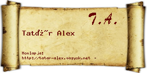 Tatár Alex névjegykártya