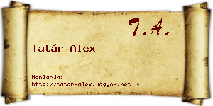 Tatár Alex névjegykártya